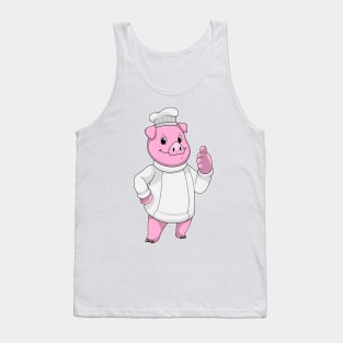 Pig as Cook with Chef hat Tank Top